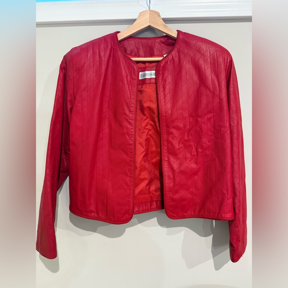 Evan Davies Red Leather Jacket